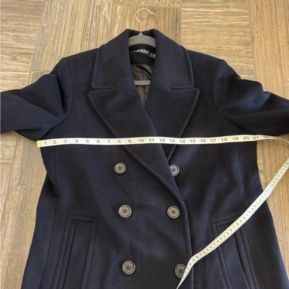 Lauren RALPH LAUREN Double Breasted Wool Blend Peacoat In Regal Navy size 12 - Picture 11 of 12